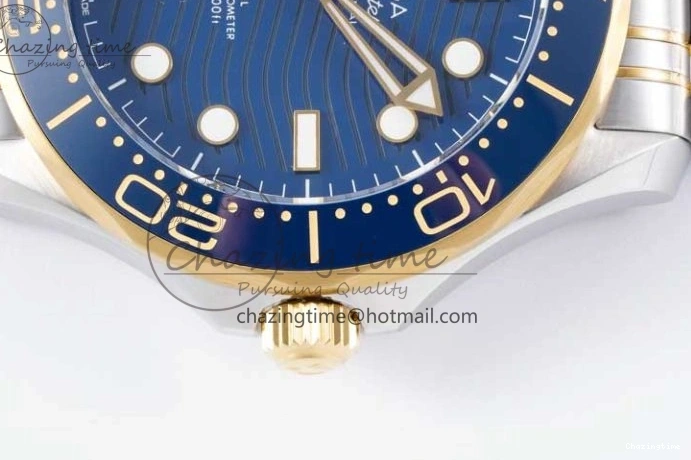 0522 ZeroBulk Seamaster Diver 300M SS YG Blue Ceramic Bezel JVSF 1:1 Best Edition Blue Dial on SS YG Bracelet A 7784
